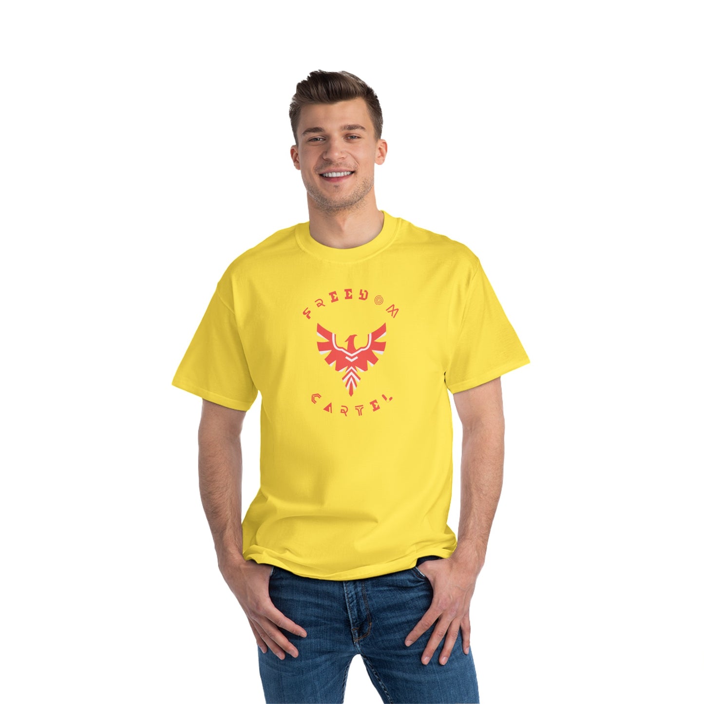 Beefy-T® Short-Sleeve T-Shirt with FREEDOM CARTEL logo