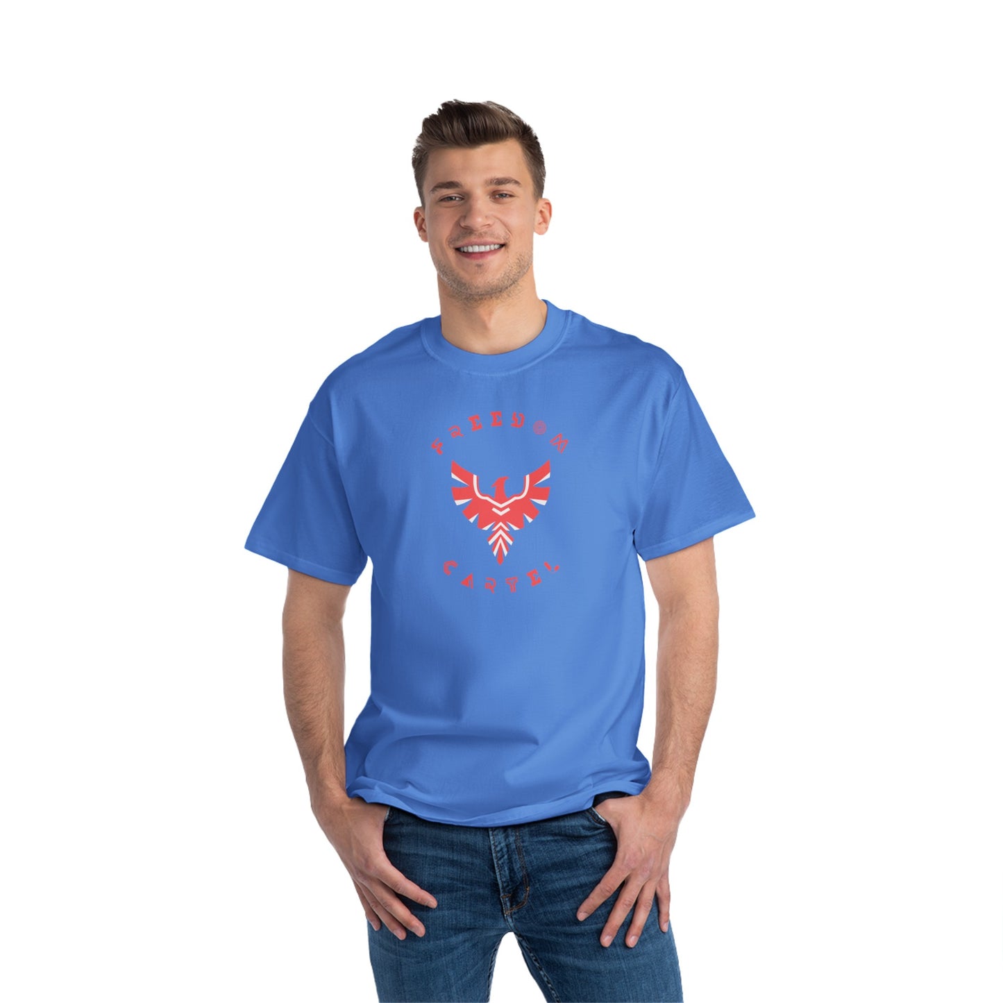 Beefy-T® Short-Sleeve T-Shirt with FREEDOM CARTEL logo