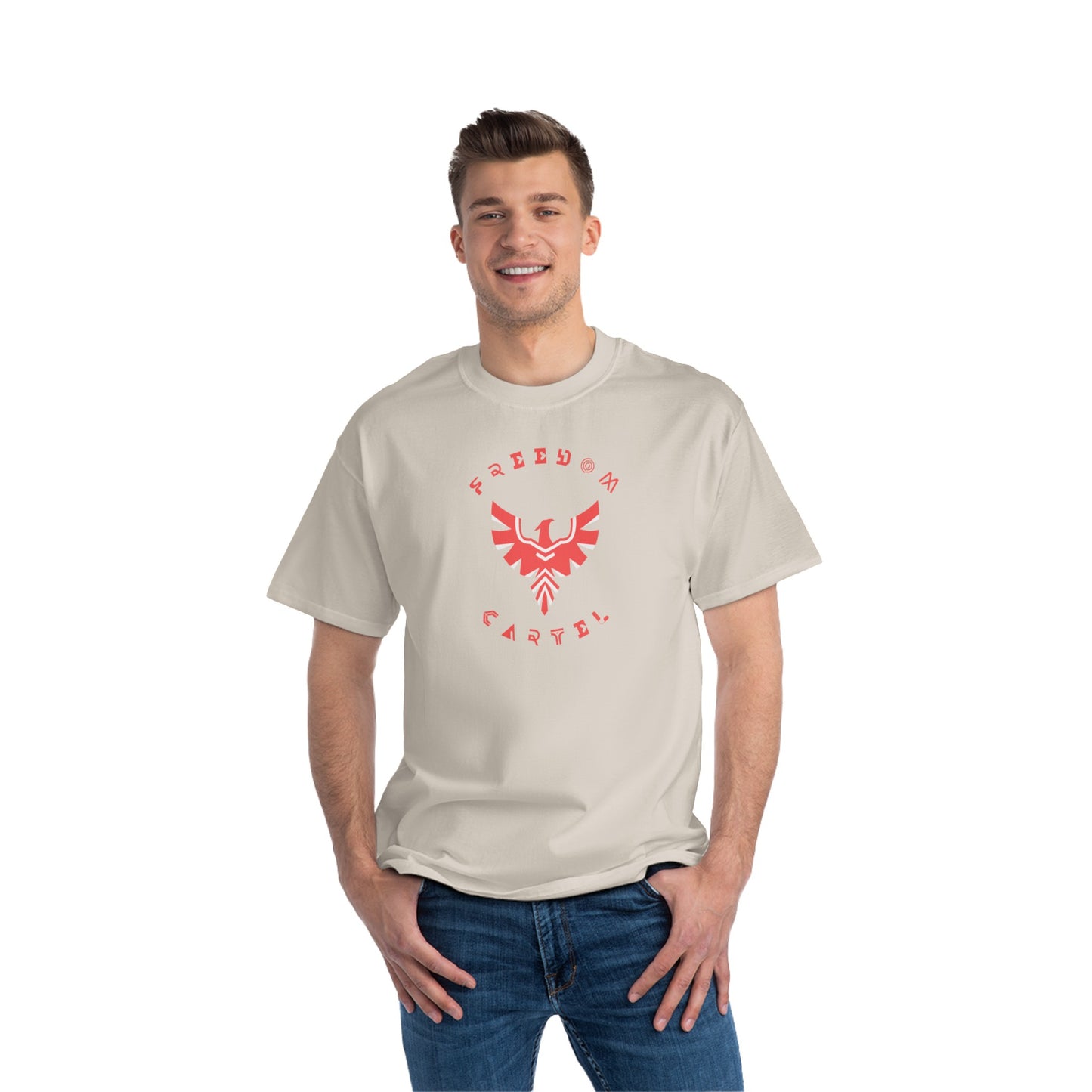 Beefy-T® Short-Sleeve T-Shirt with FREEDOM CARTEL logo