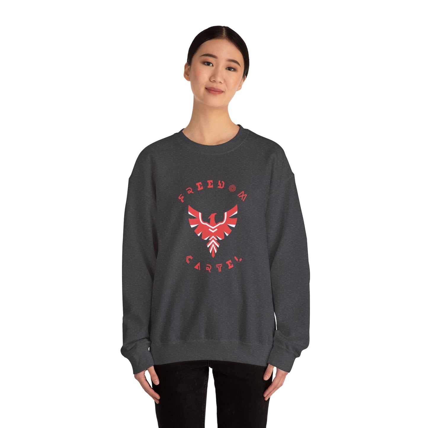 Crewneck Sweatshirt with FREEDOM CARTEL RED logo