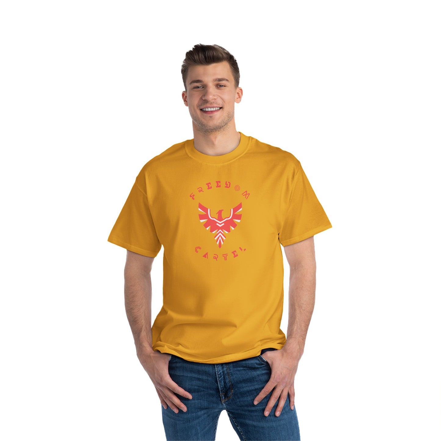 Beefy-T® Short-Sleeve T-Shirt with FREEDOM CARTEL logo