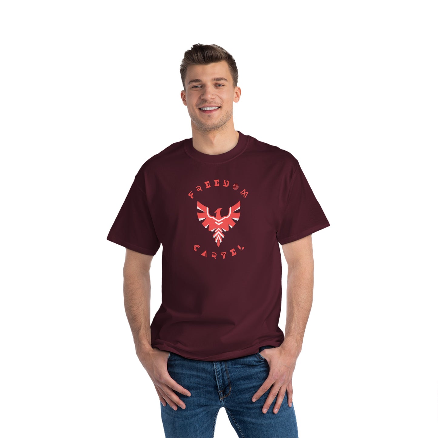 Beefy-T® Short-Sleeve T-Shirt with FREEDOM CARTEL logo