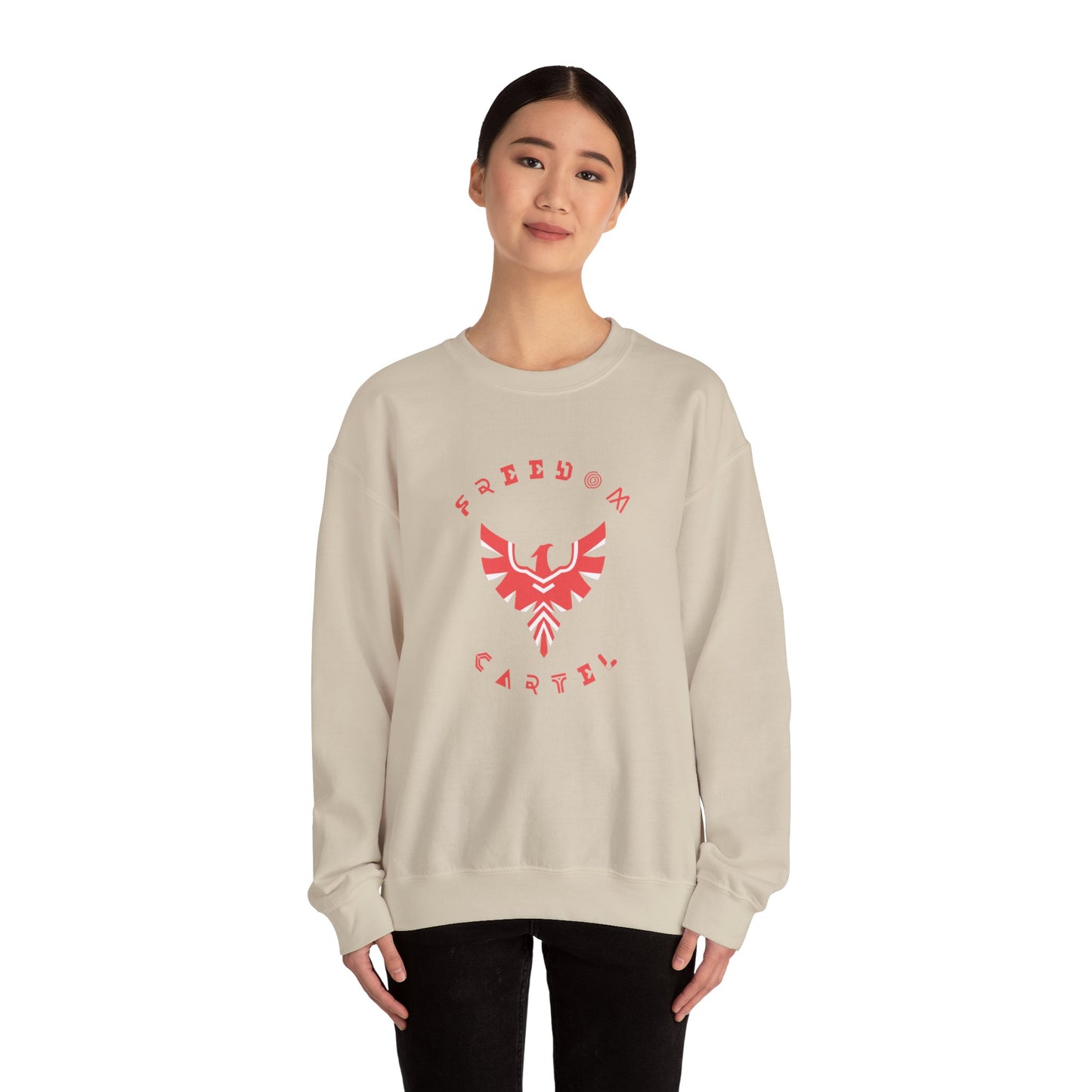 Crewneck Sweatshirt with FREEDOM CARTEL RED logo