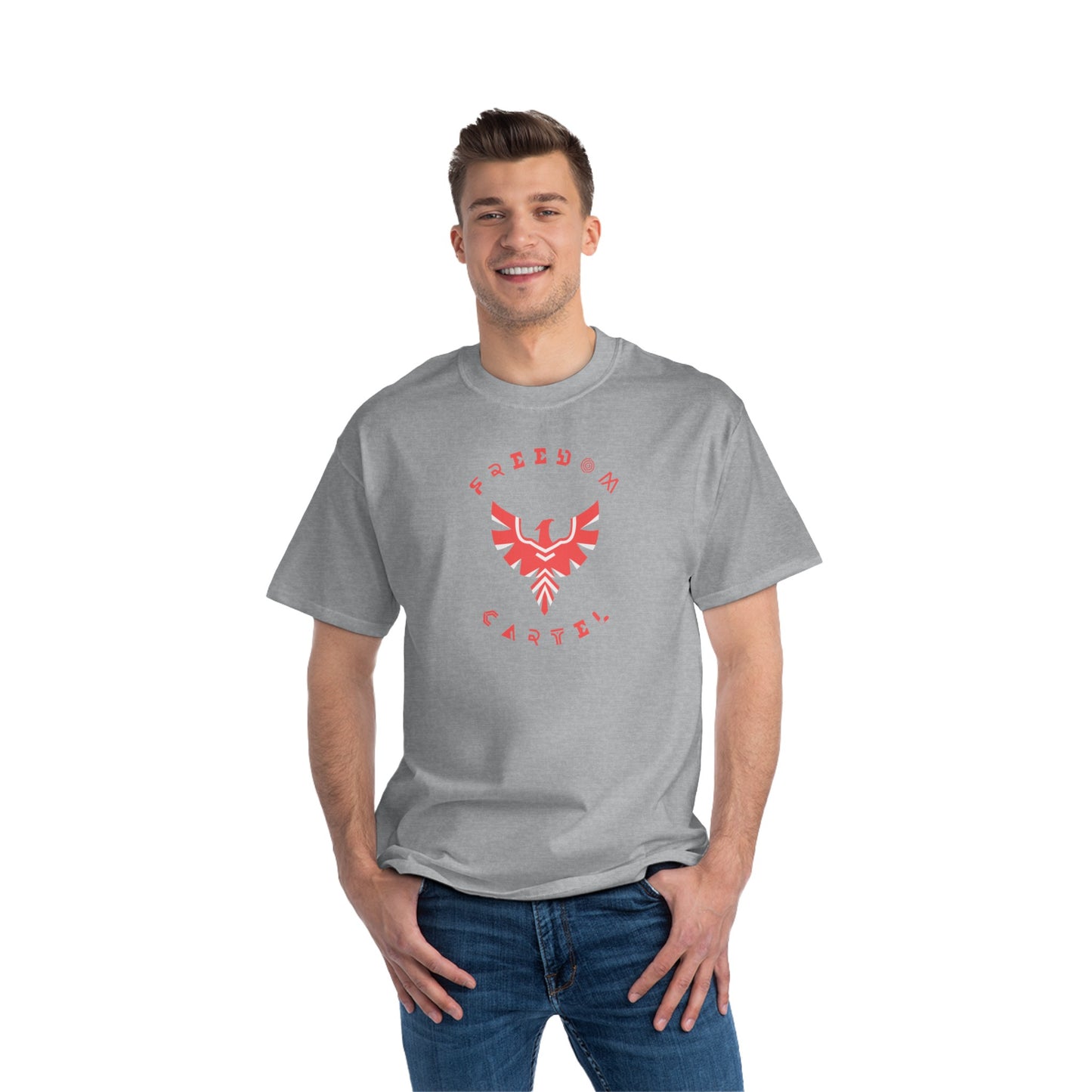 Beefy-T® Short-Sleeve T-Shirt with FREEDOM CARTEL logo