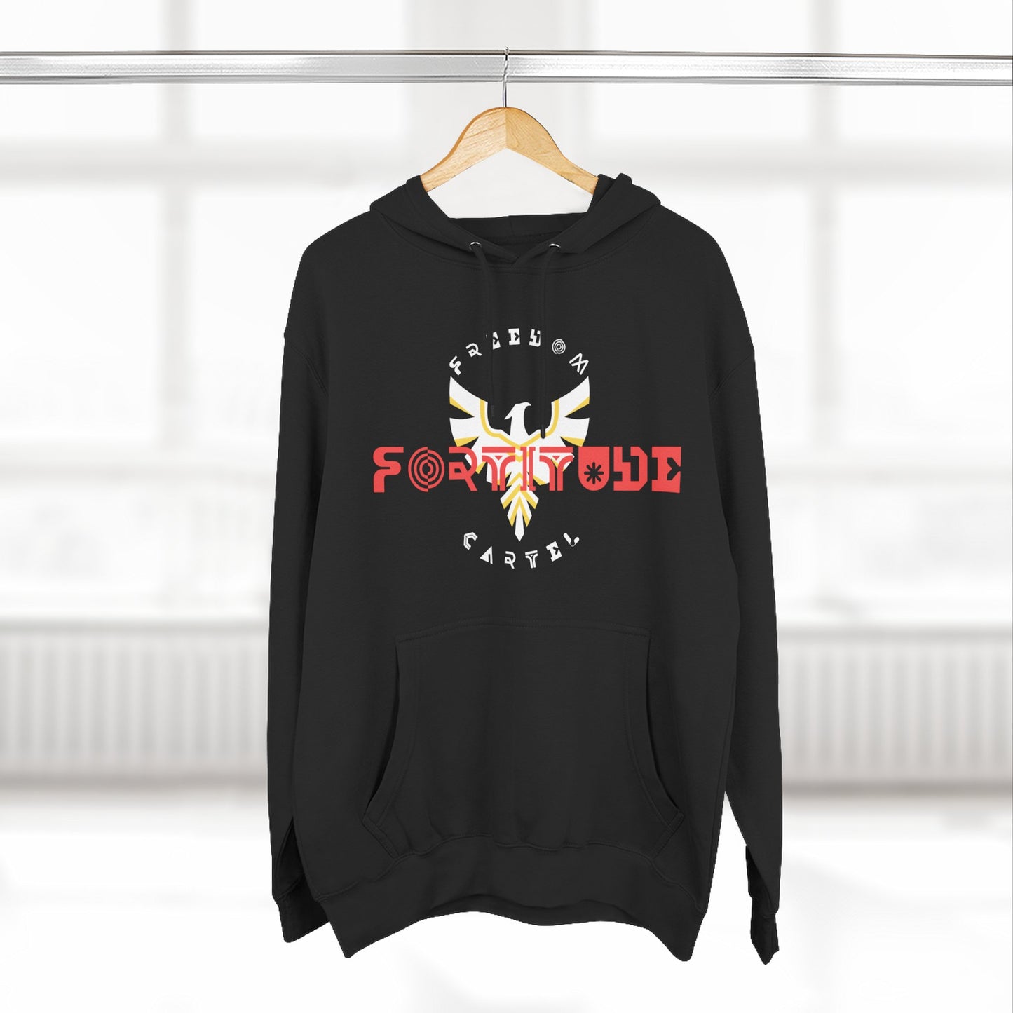 Fleece Hoodie with FREEDOM CARTEL FOTITUDE logo