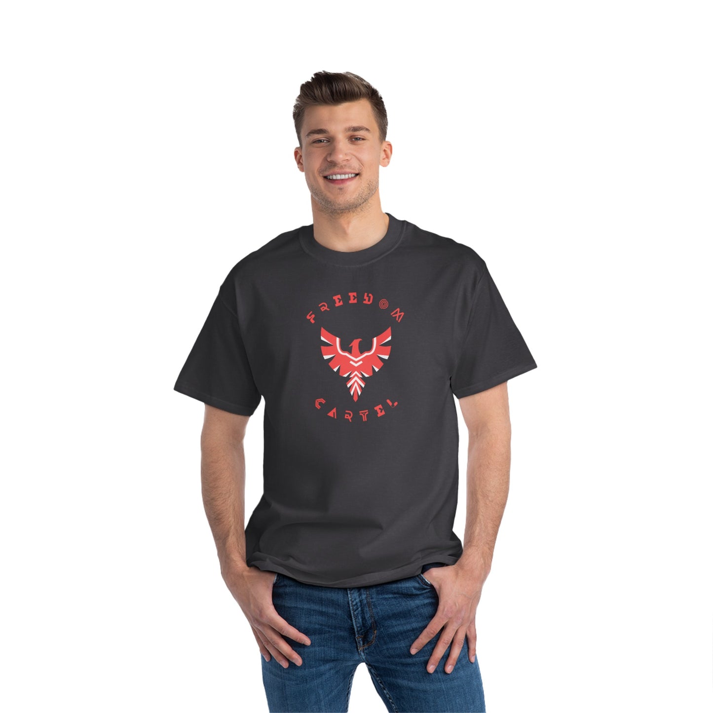 Beefy-T® Short-Sleeve T-Shirt with FREEDOM CARTEL logo