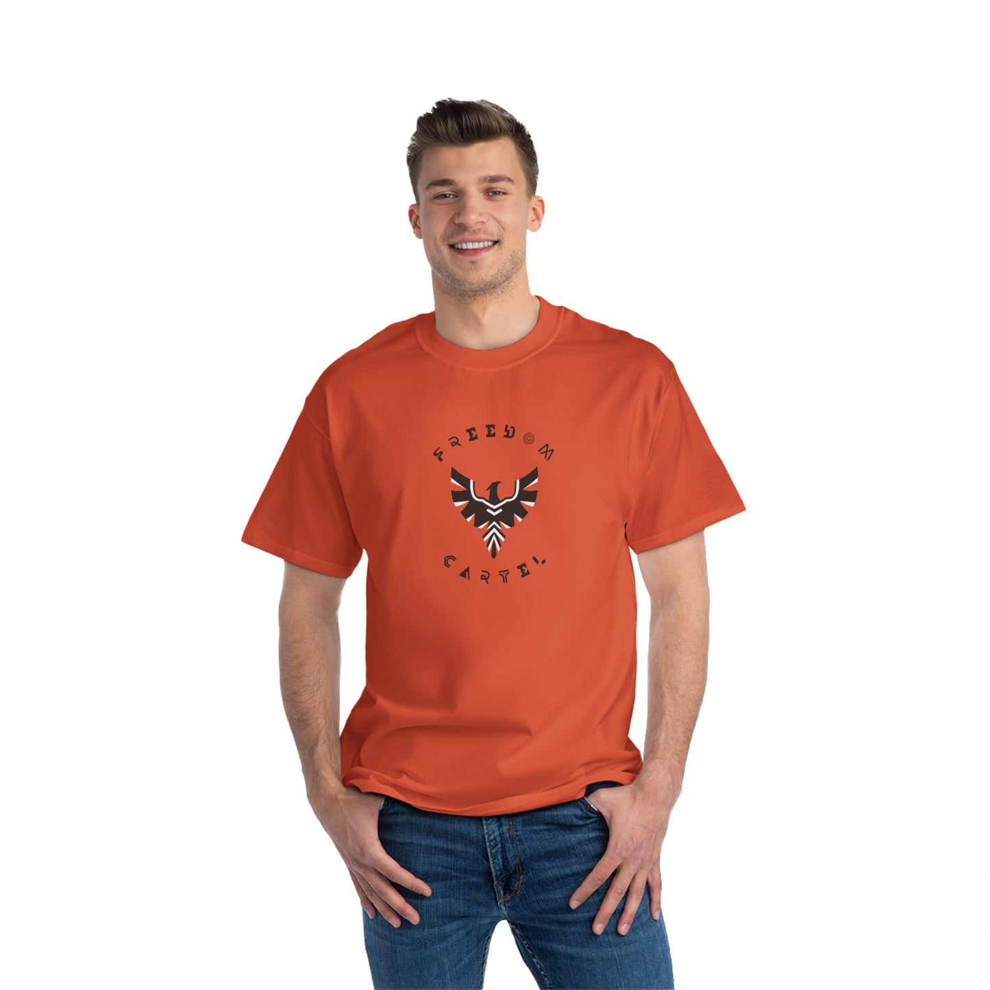 Beefy-T® Short-Sleeve T-Shirt with FREEDOM CARTEL logo
