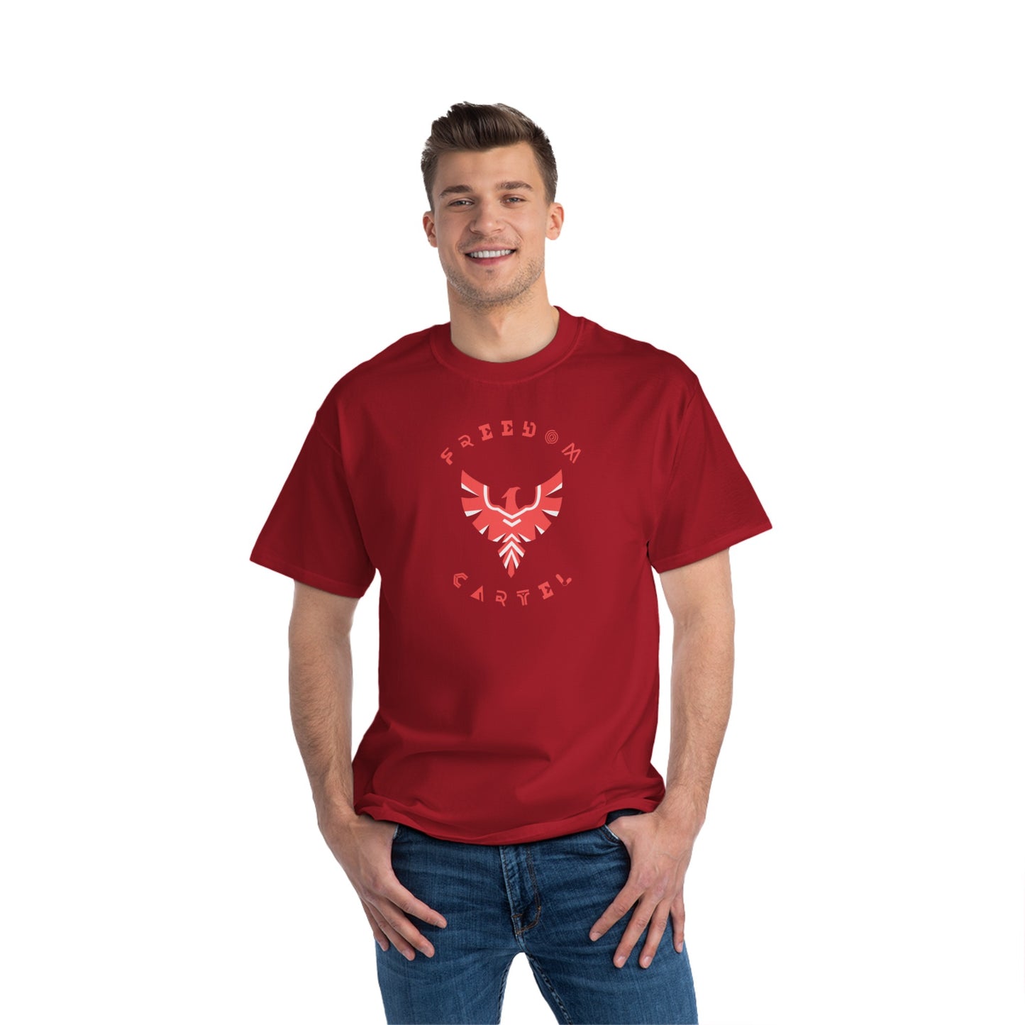 Beefy-T® Short-Sleeve T-Shirt with FREEDOM CARTEL logo