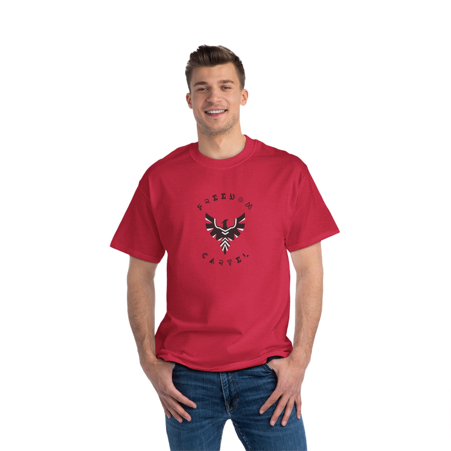 Beefy-T® Short-Sleeve T-Shirt with FREEDOM CARTEL logo