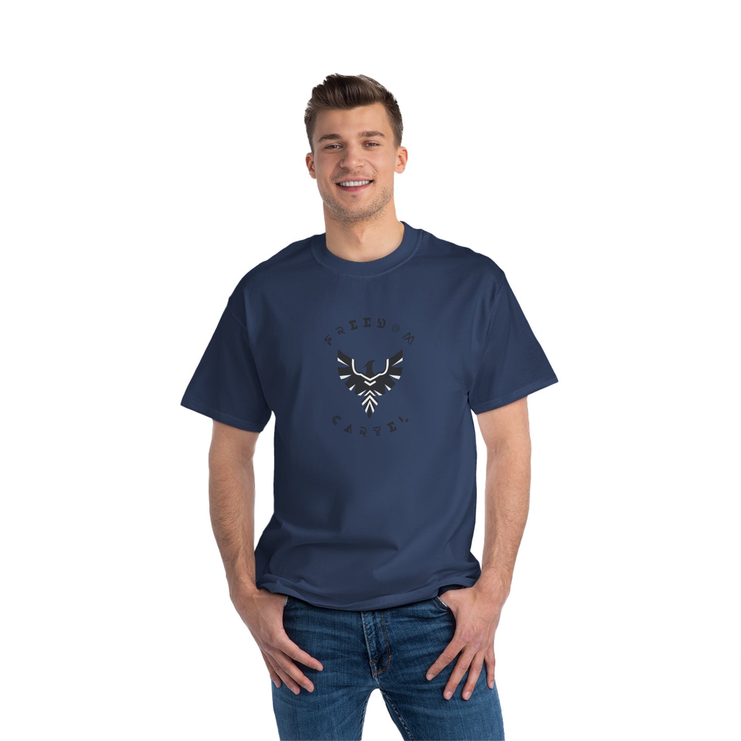 Beefy-T® Short-Sleeve T-Shirt with FREEDOM CARTEL logo
