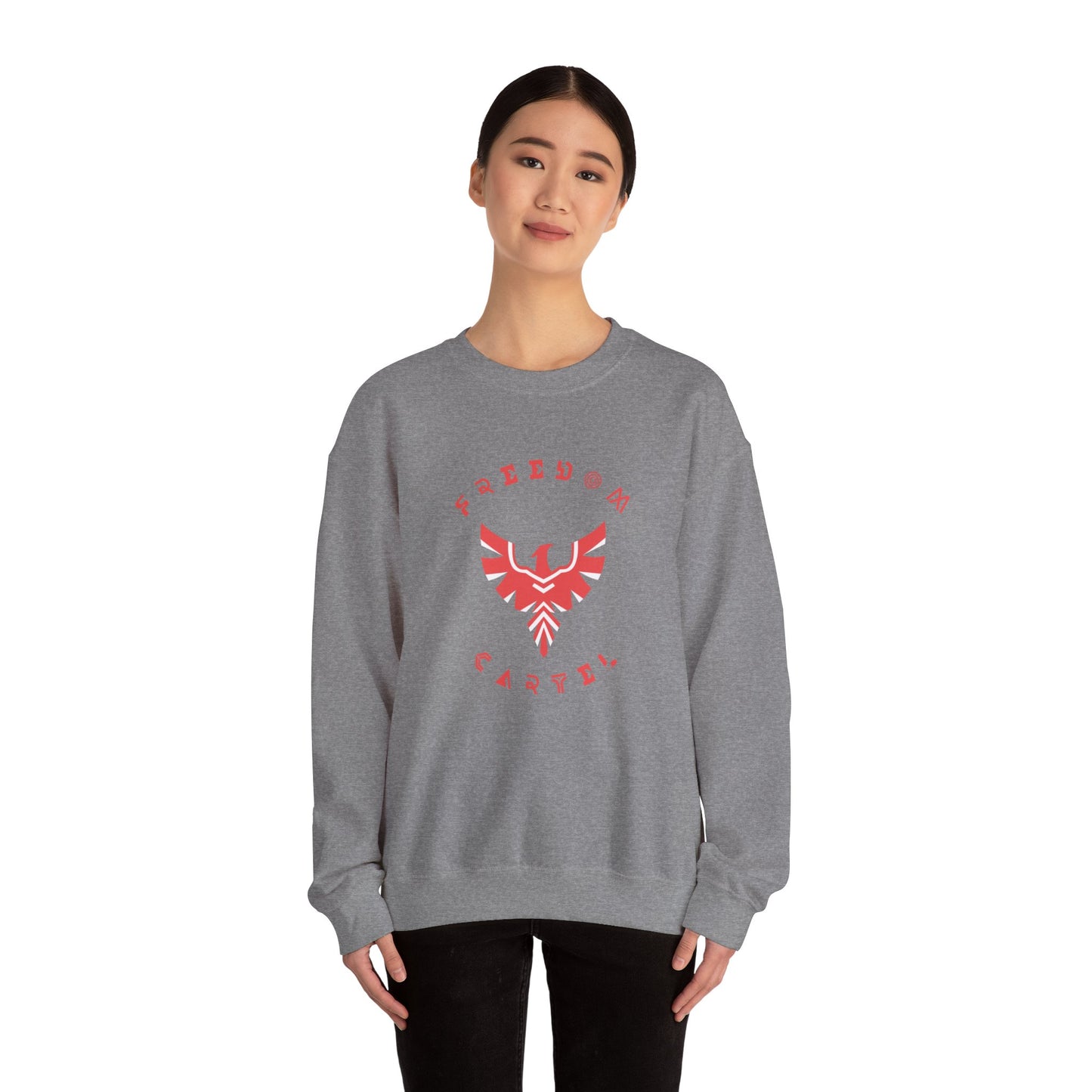 Crewneck Sweatshirt with FREEDOM CARTEL RED logo