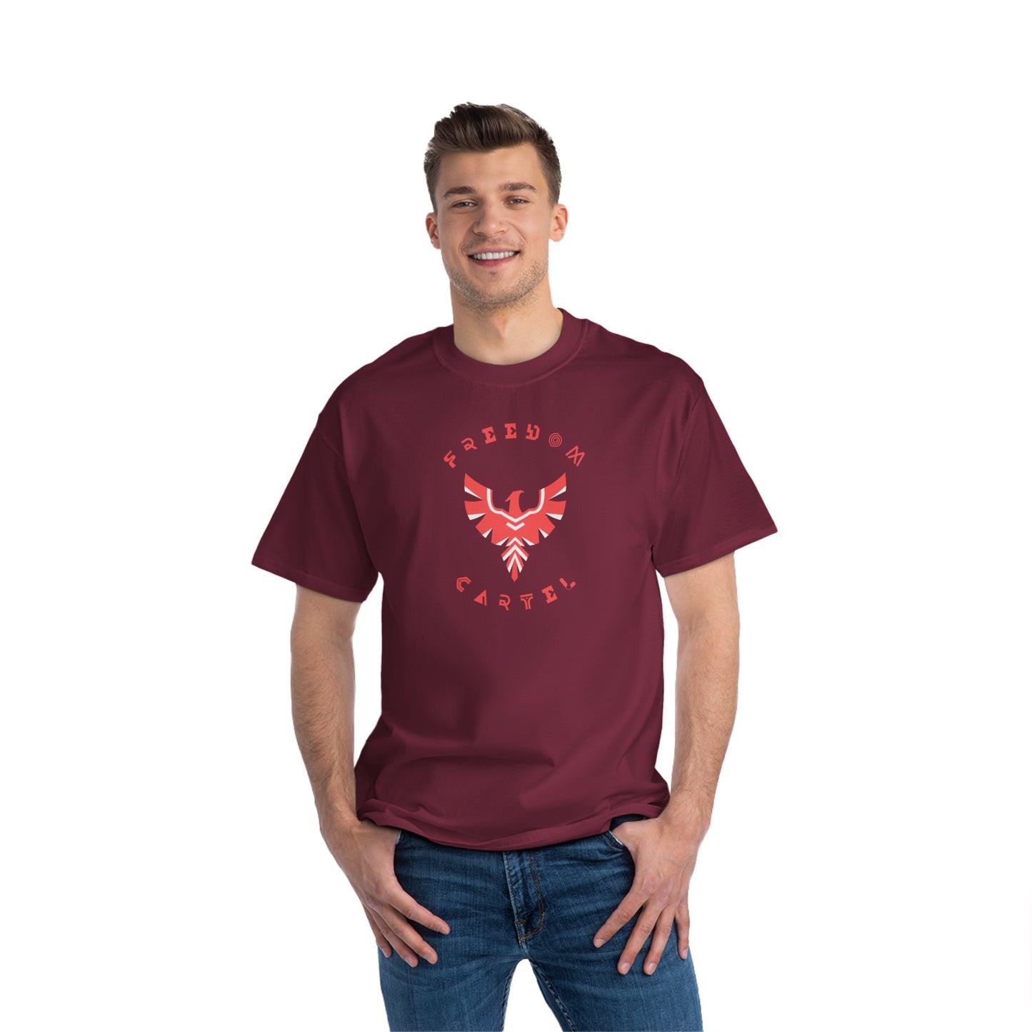 Beefy-T® Short-Sleeve T-Shirt with FREEDOM CARTEL logo