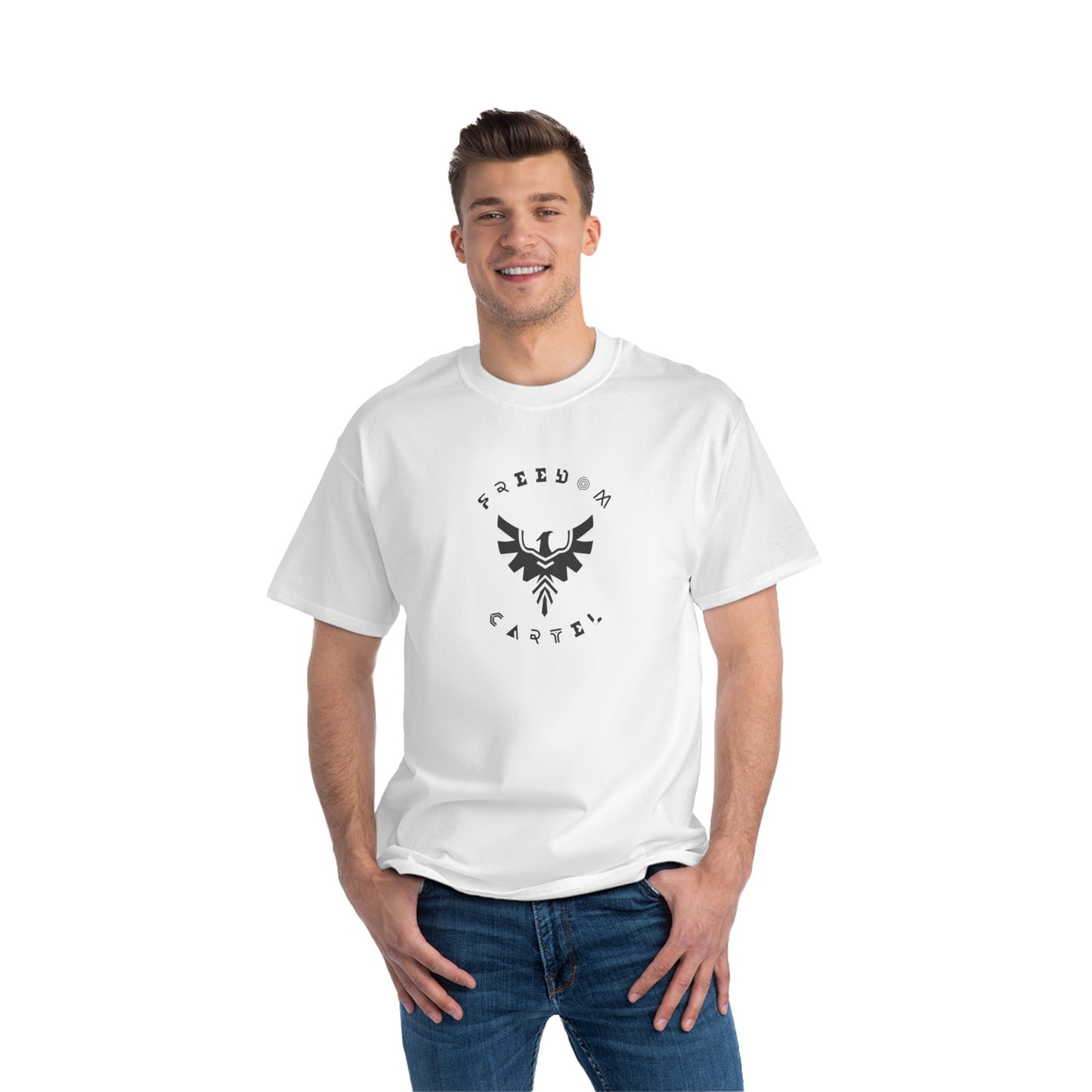 Beefy-T® Short-Sleeve T-Shirt with FREEDOM CARTEL logo