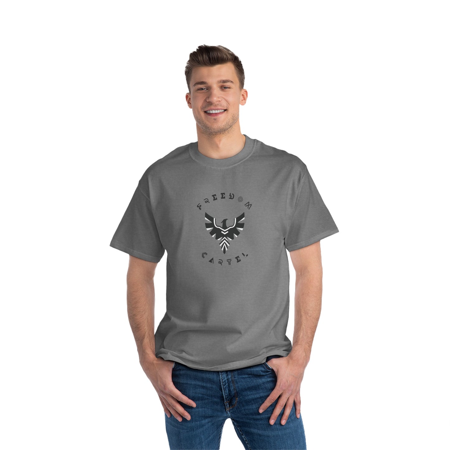 Beefy-T® Short-Sleeve T-Shirt with FREEDOM CARTEL logo