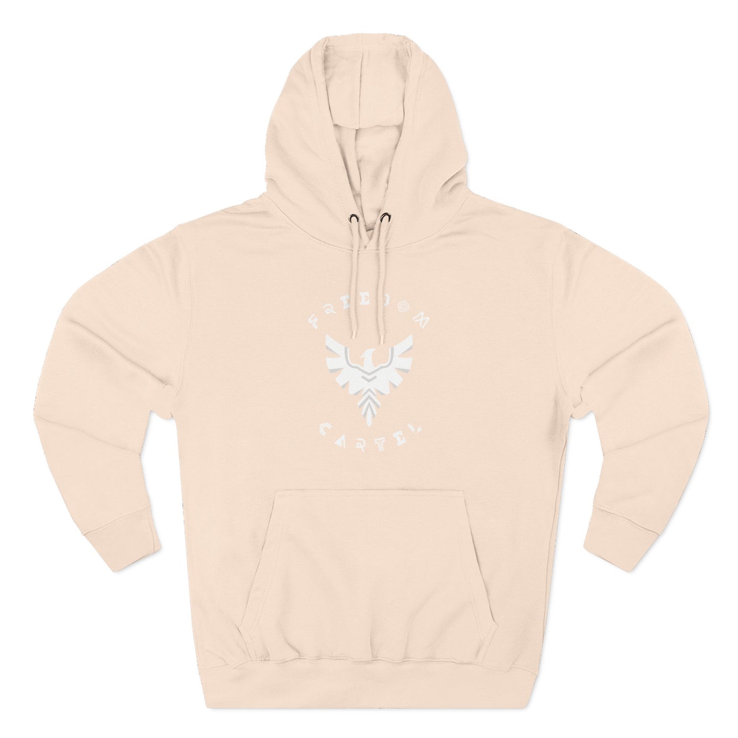 Fleece Hoodie with FREEDOM CARTEL WHITE  logo