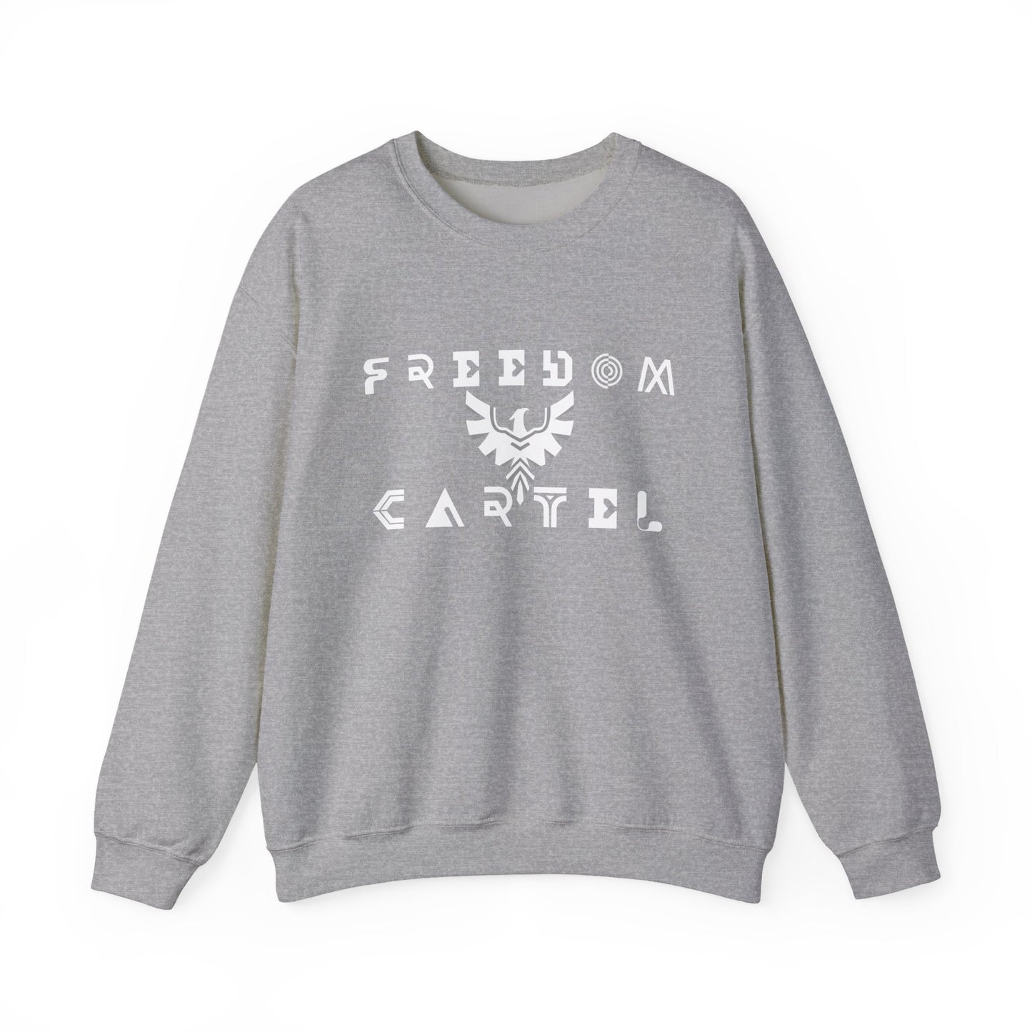 Crewneck Sweatshirt with FREEDOM CARTEL  WHITE logo