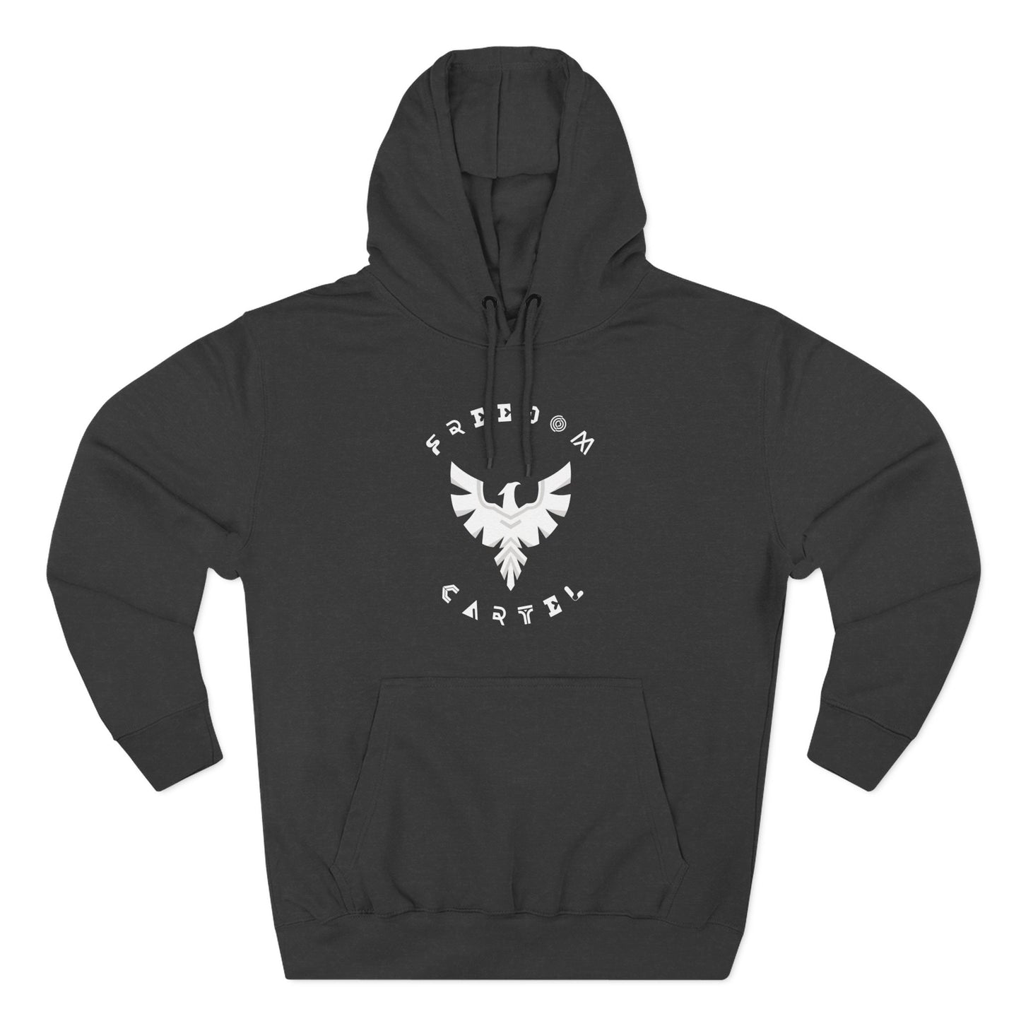 Fleece Hoodie with FREEDOM CARTEL WHITE  logo