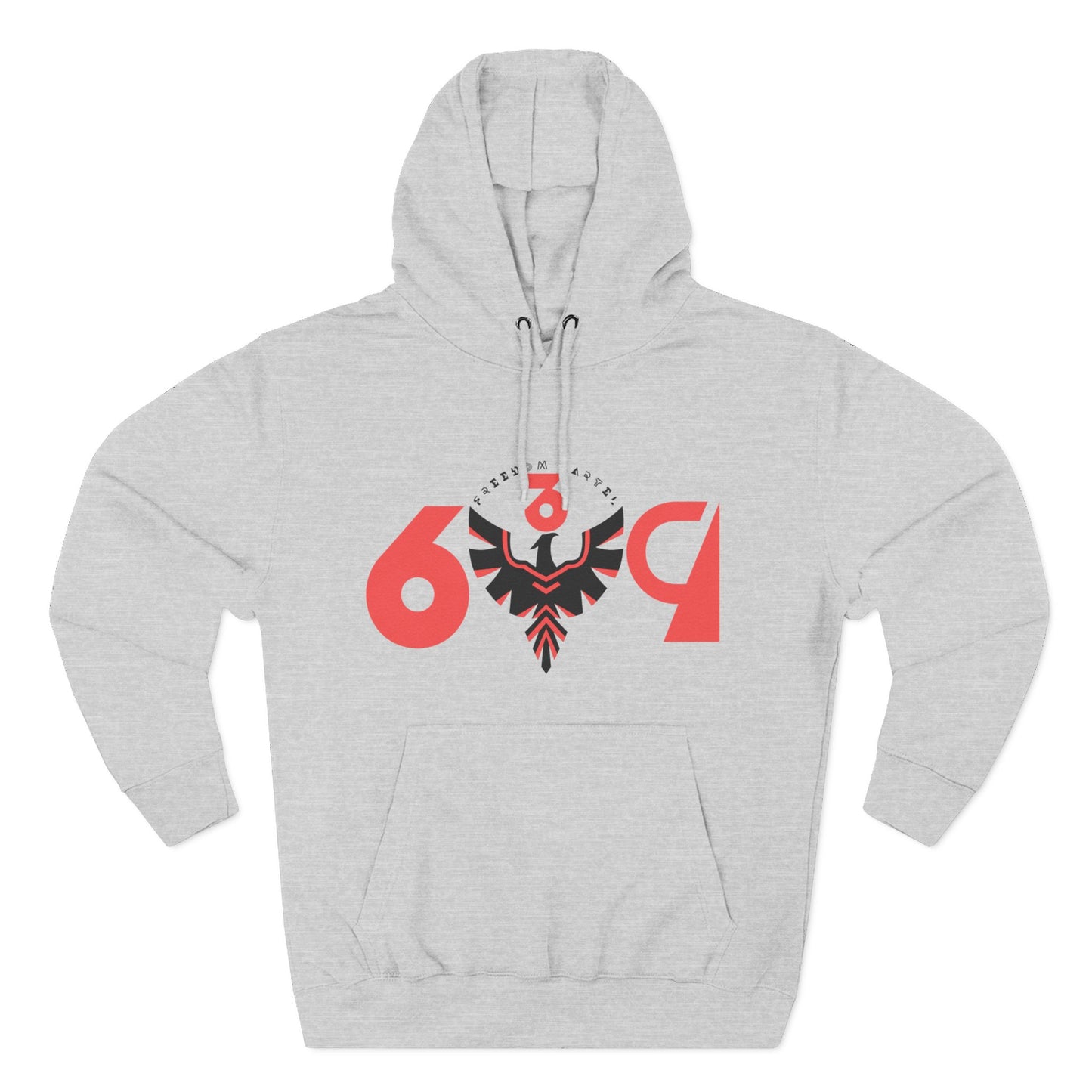 Fleece Hoodie with FREEDOM CARTEL 6-3-9 logo front an back