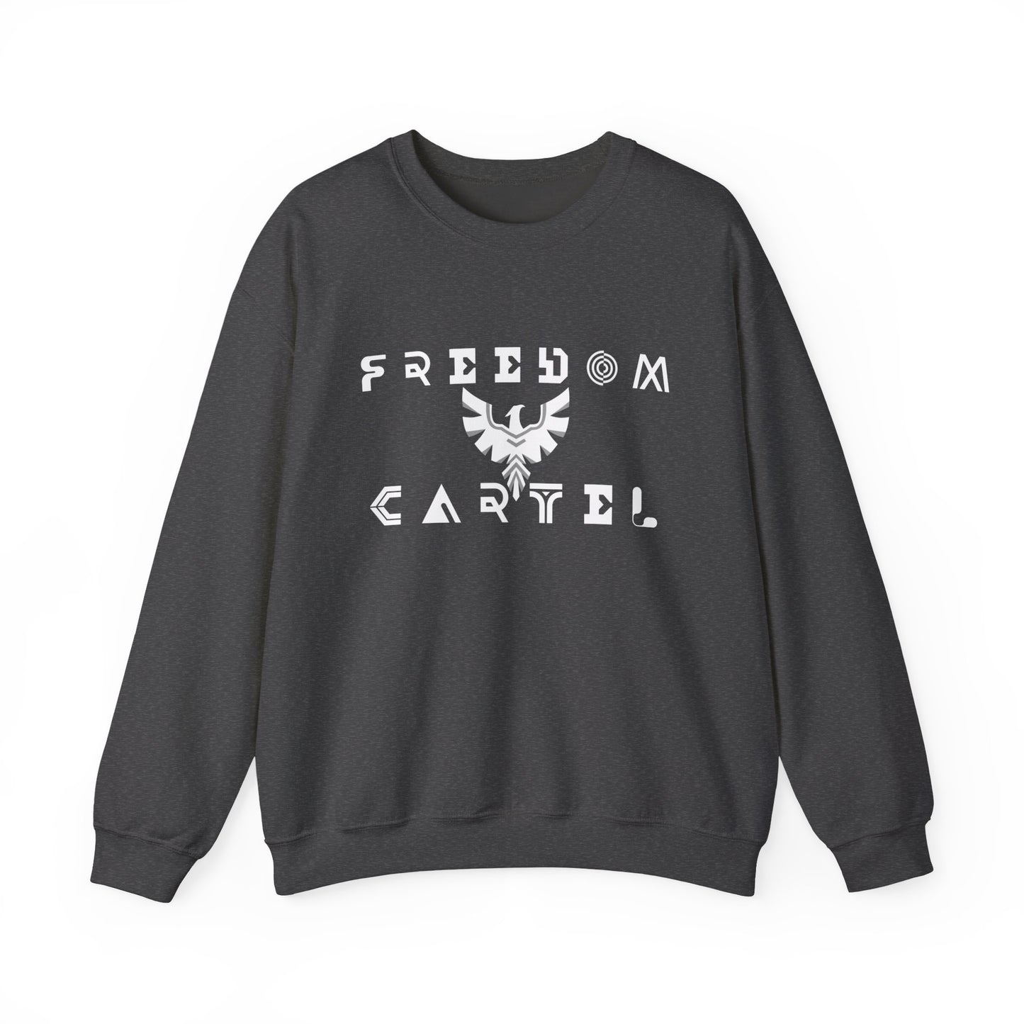Crewneck Sweatshirt with FREEDOM CARTEL  WHITE logo