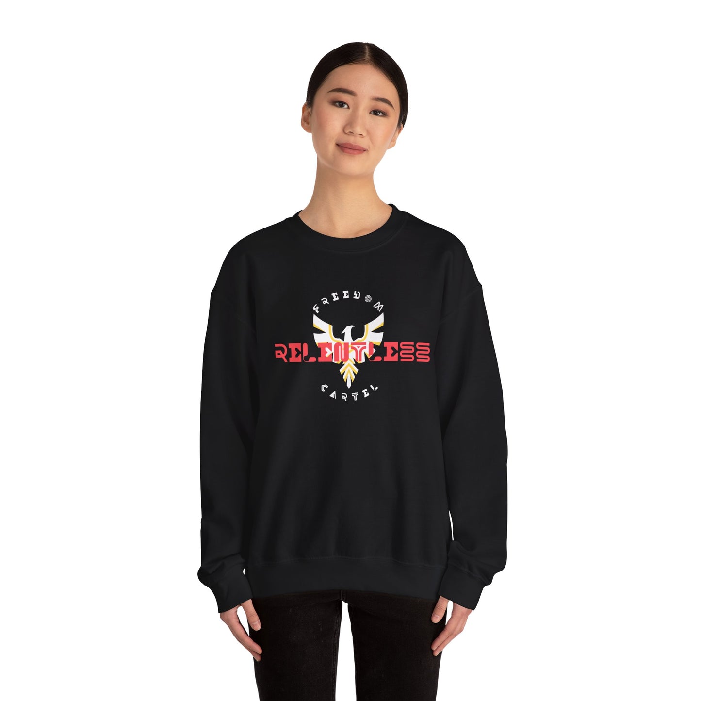 Crewneck Sweatshirt with FREEDOM CARTEL RELENTLESS logo
