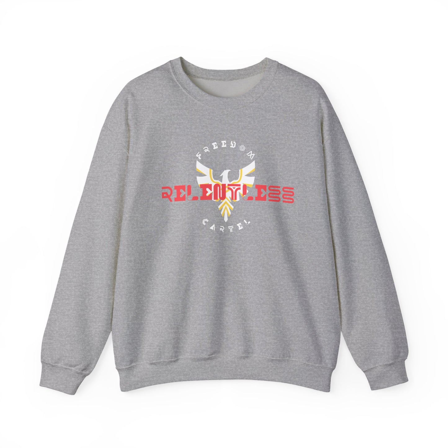 Crewneck Sweatshirt with FREEDOM CARTEL RELENTLESS logo