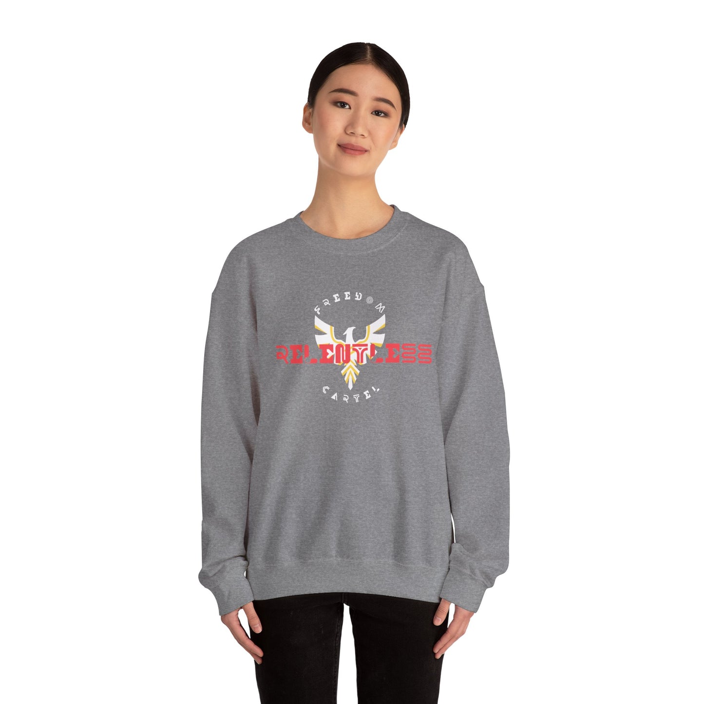 Crewneck Sweatshirt with FREEDOM CARTEL RELENTLESS logo