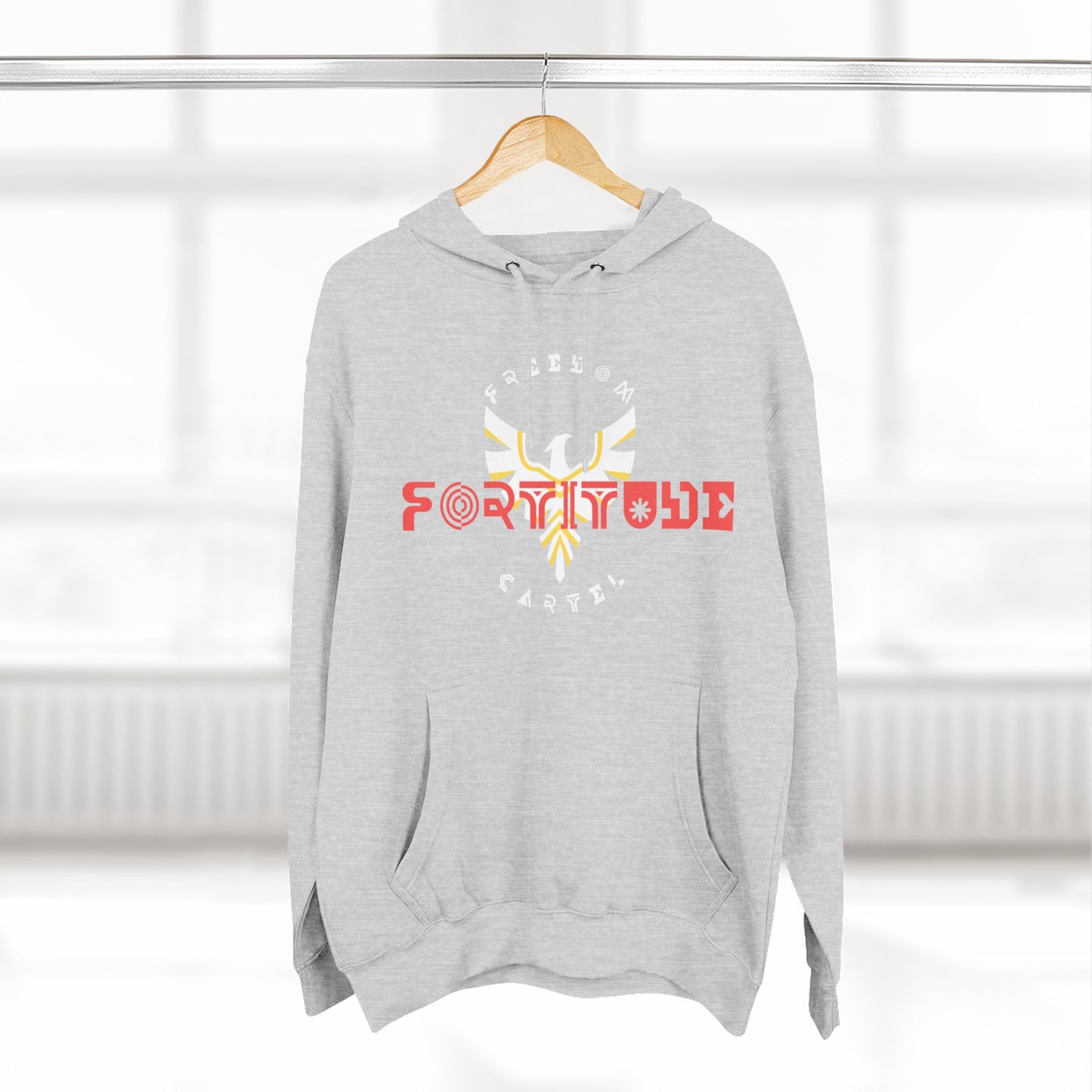 Fleece Hoodie with FREEDOM CARTEL FOTITUDE  logo