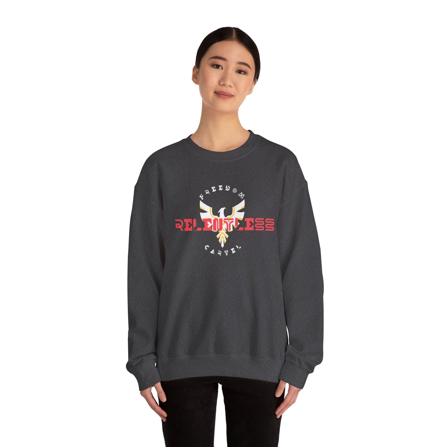 Crewneck Sweatshirt with FREEDOM CARTEL RELENTLESS logo