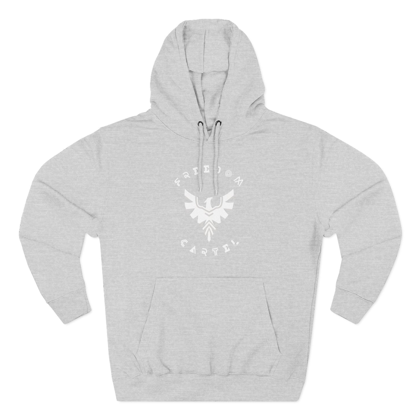 Fleece Hoodie with FREEDOM CARTEL WHITE  logo