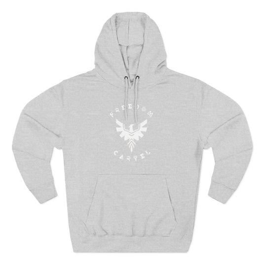 Fleece Hoodie with FREEDOM CARTEL WHITE  logo