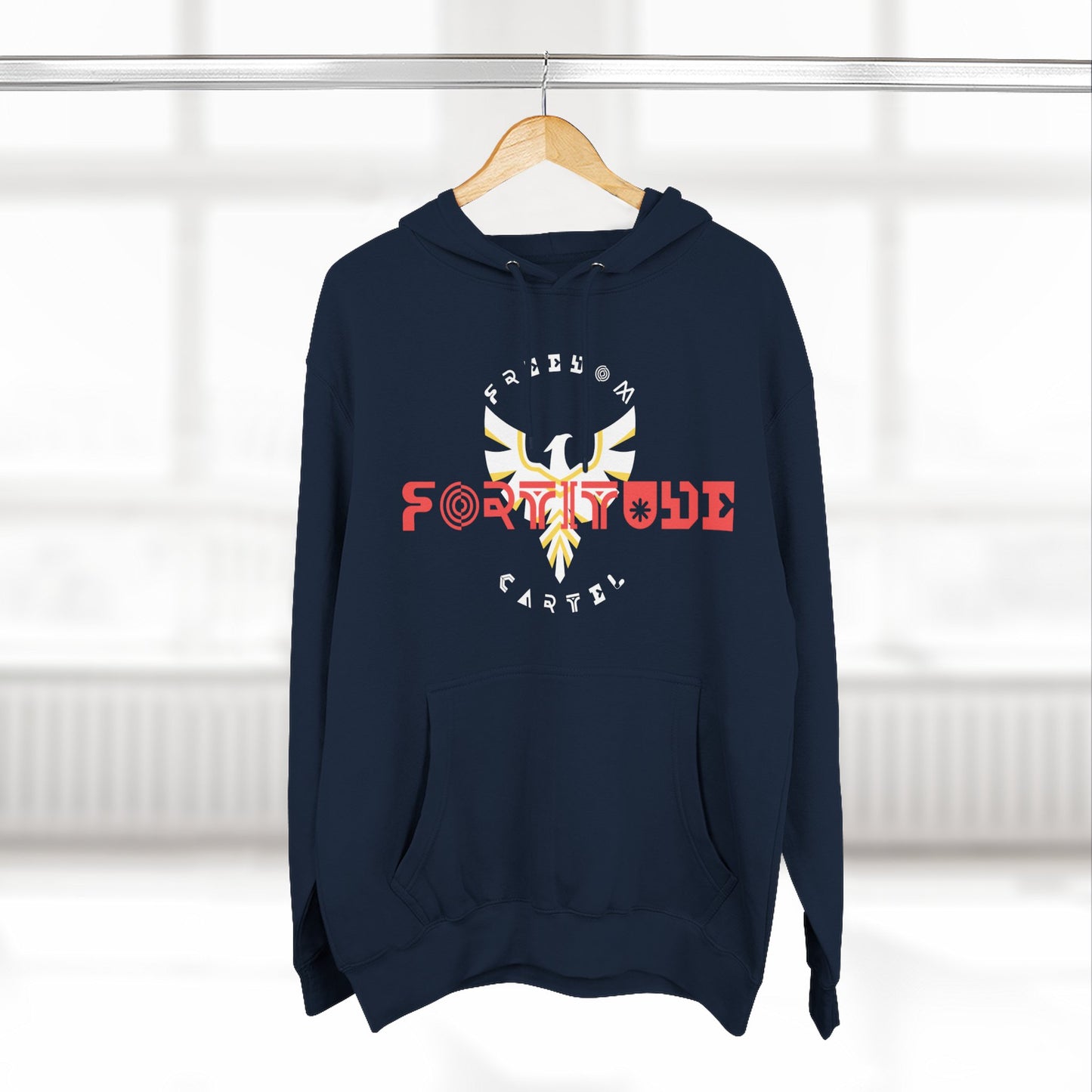Fleece Hoodie with FREEDOM CARTEL FOTITUDE  logo