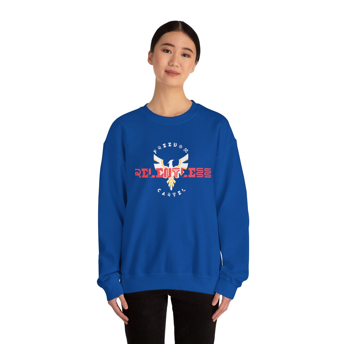 Crewneck Sweatshirt with FREEDOM CARTEL RELENTLESS logo