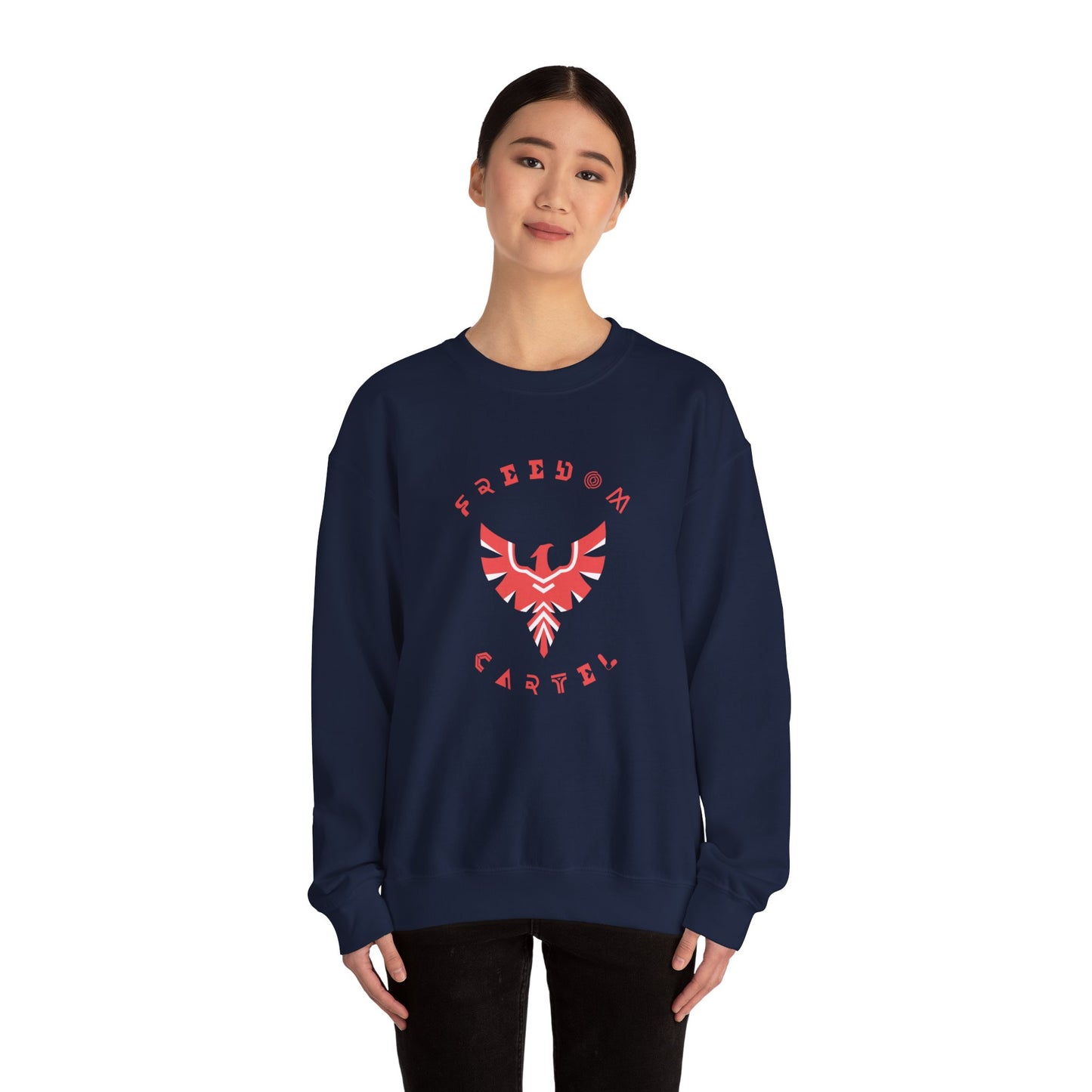 Crewneck Sweatshirt with FREEDOM CARTEL  RED logo