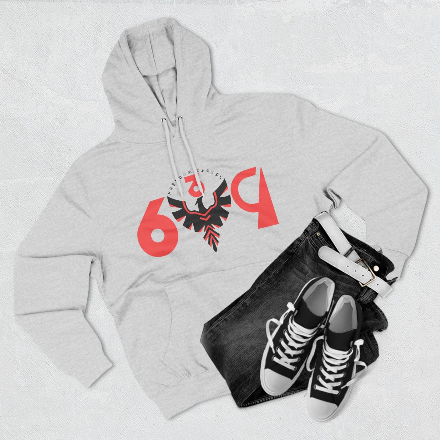 Fleece Hoodie with FREEDOM CARTEL logo front an back