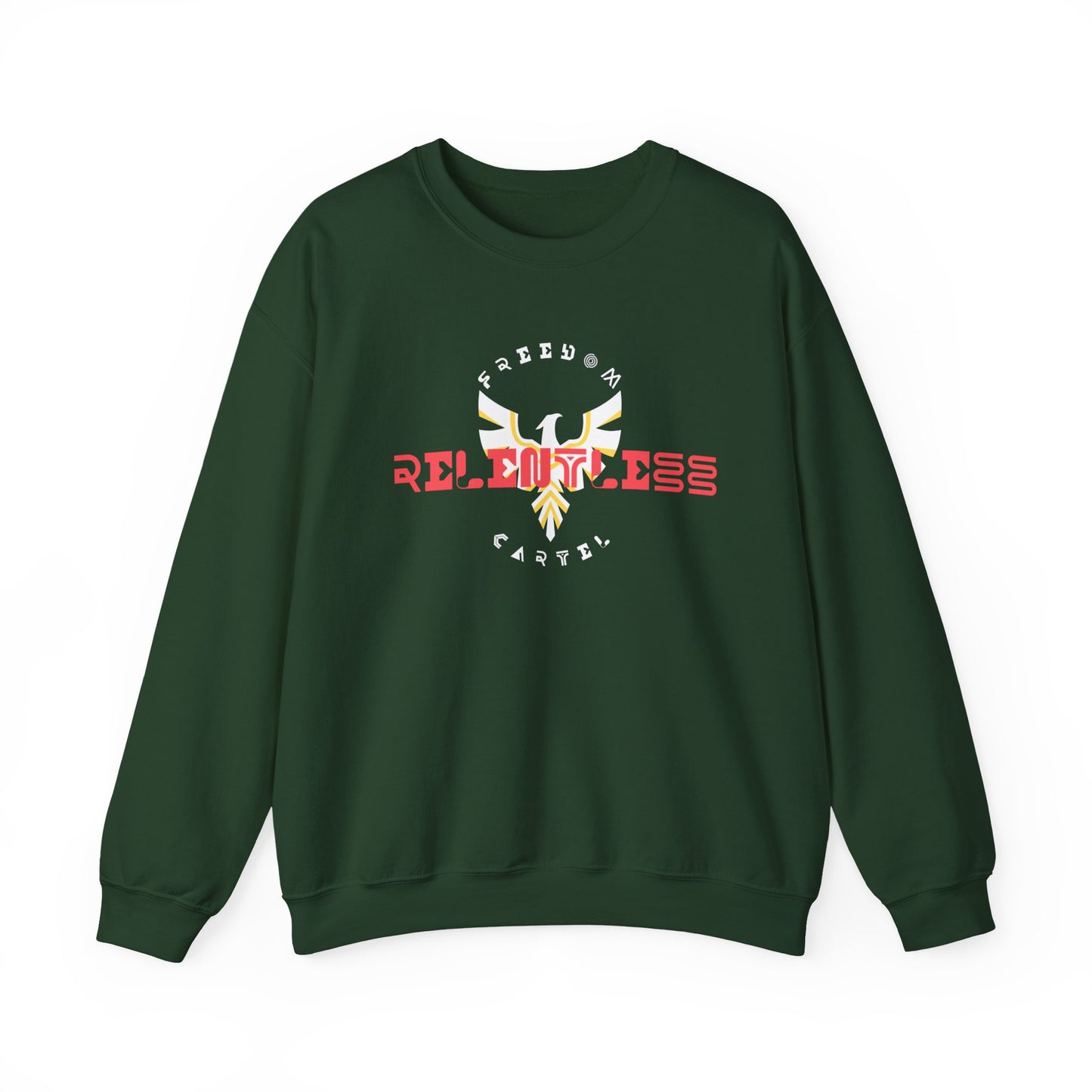 Crewneck Sweatshirt with FREEDOM CARTEL RELENTLESS logo