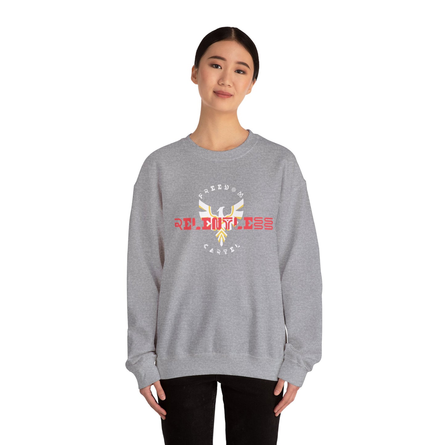 Crewneck Sweatshirt with FREEDOM CARTEL RELENTLESS logo