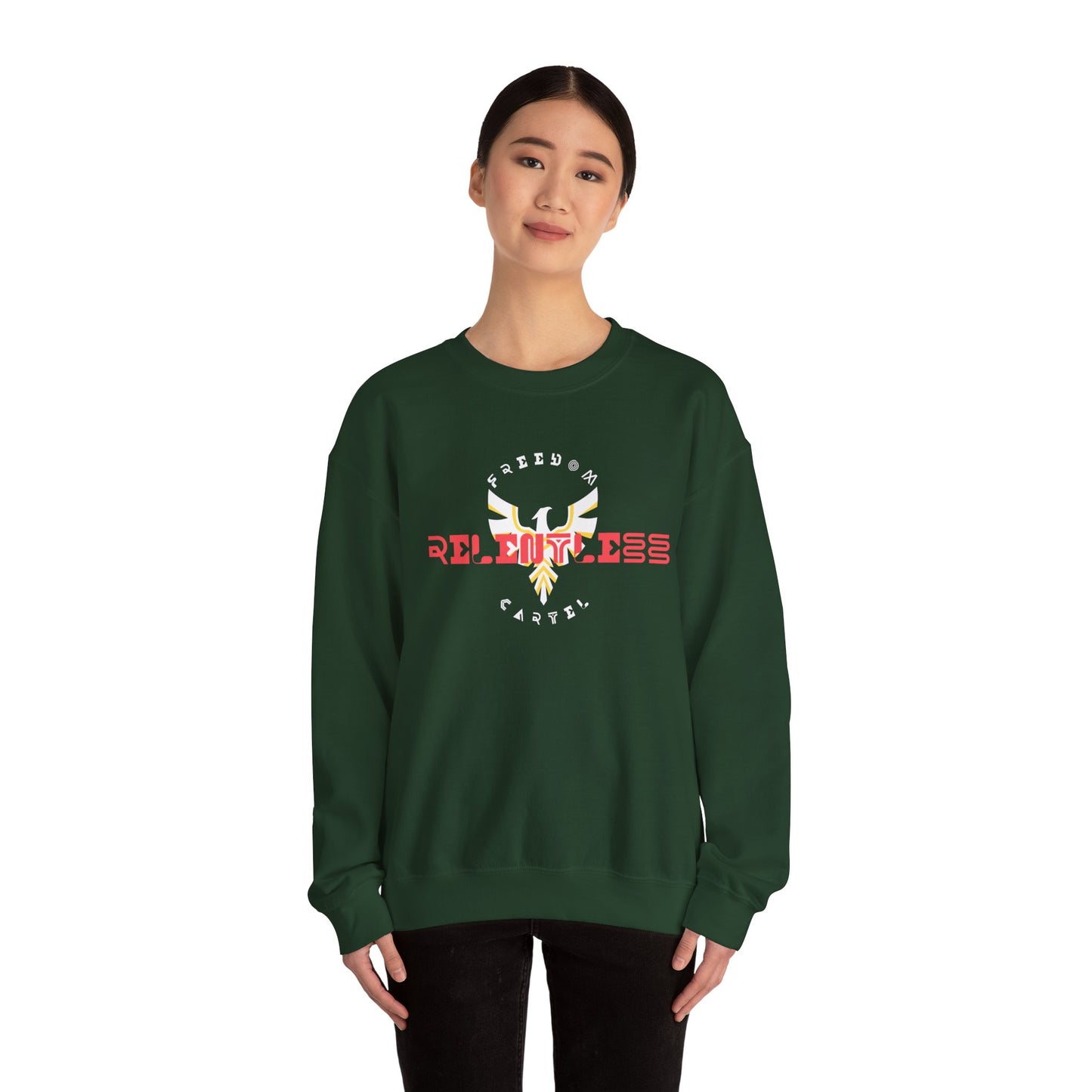 Crewneck Sweatshirt with FREEDOM CARTEL RELENTLESS logo