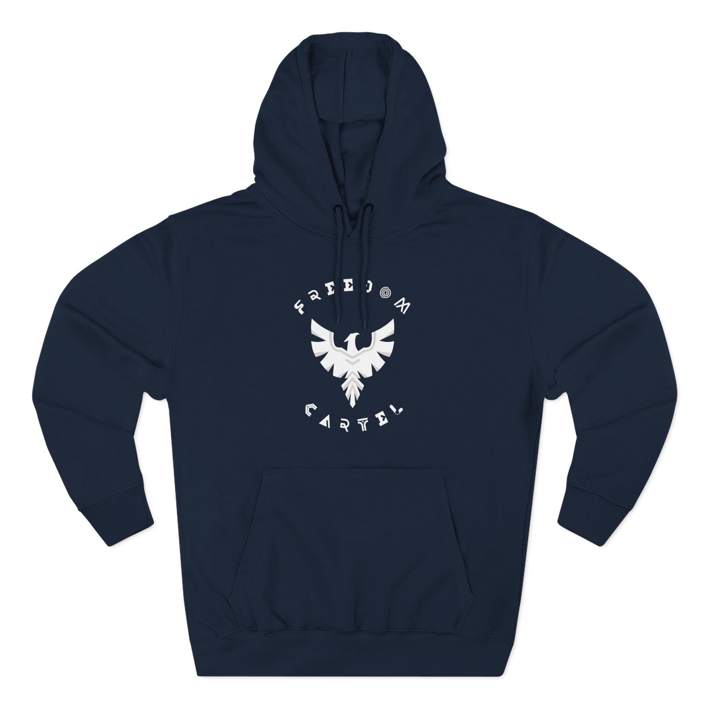 Fleece Hoodie with FREEDOM CARTEL WHITE  logo